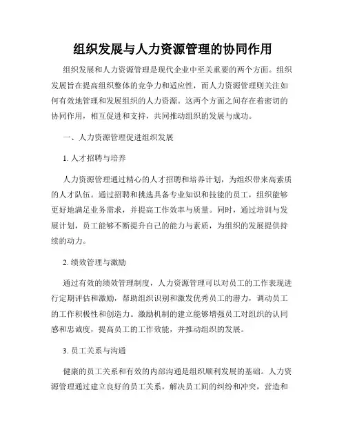 组织发展与人力资源管理的协同作用