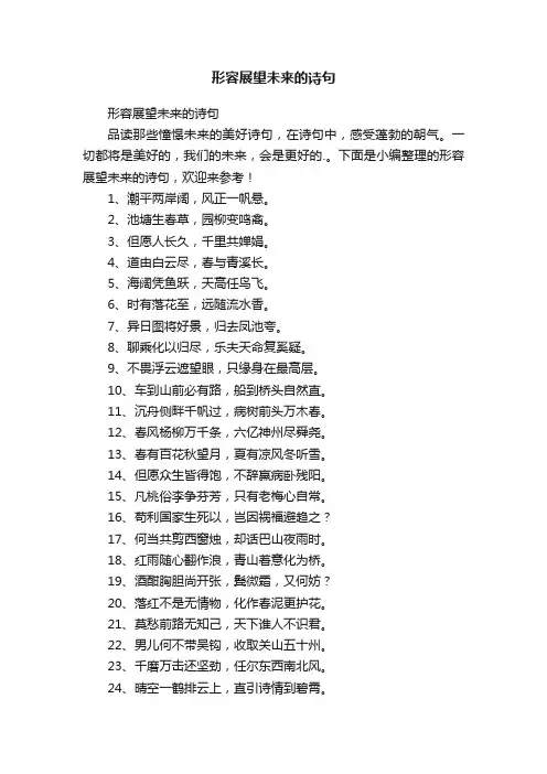 形容展望未来的诗句