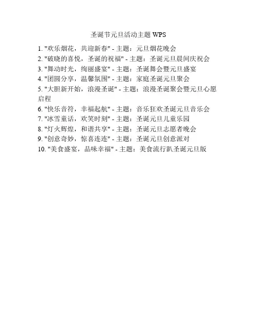 圣诞节元旦活动主题WPS