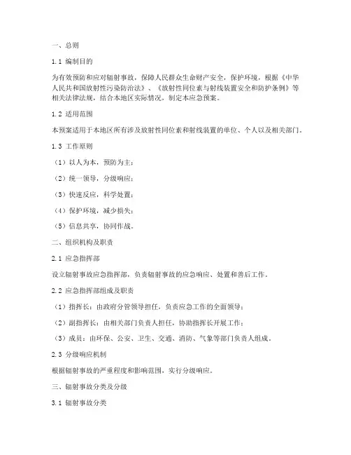 辐射事故应急预案标准