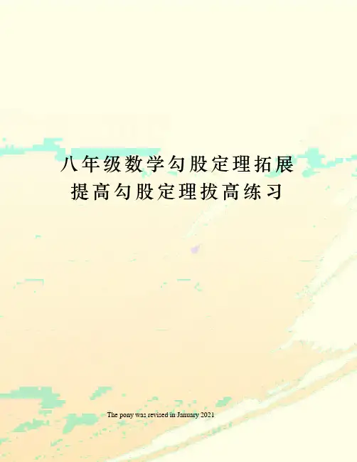 八年级数学勾股定理拓展提高勾股定理拔高练习