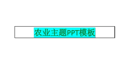农业主题PPT模板-农业