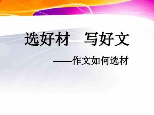 作文指导：作文选材PPT课件