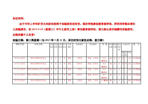 煤的自燃倾向性鉴定和标志性气体测定实验指导书