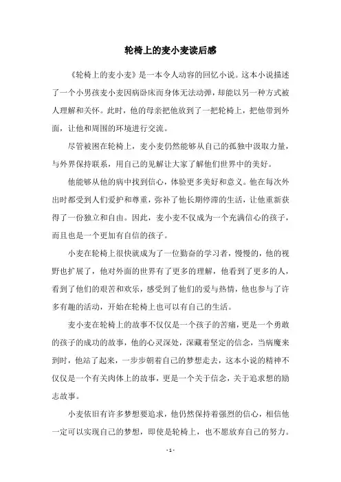 轮椅上的麦小麦读后感