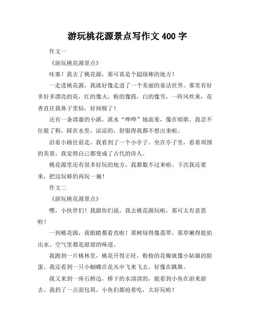 游玩桃花源景点写作文400字