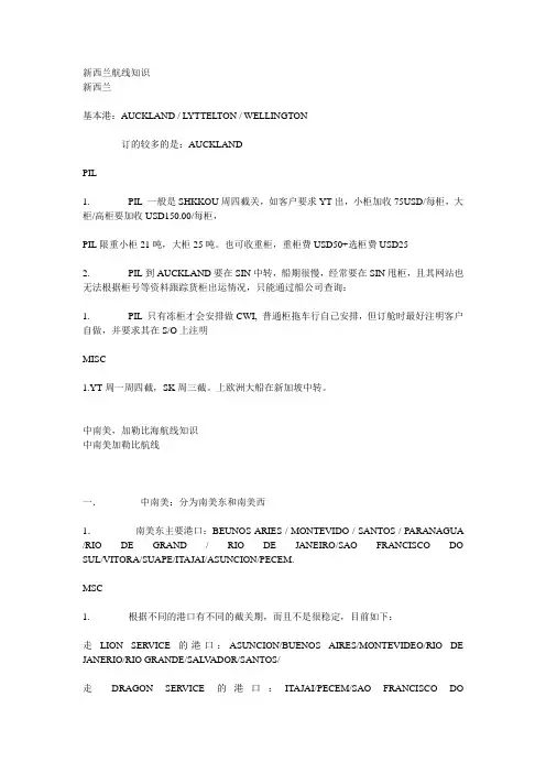 全球主要航线及介绍