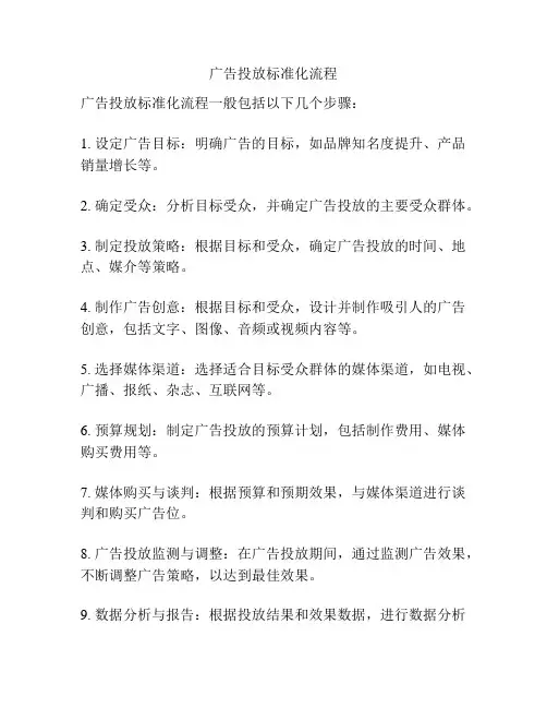 广告投放标准化流程