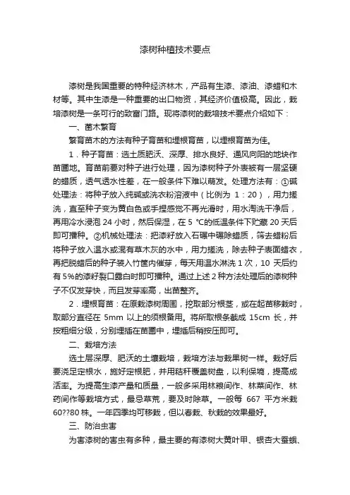 漆树种植技术要点