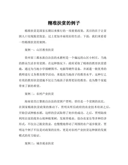 精准扶贫的例子