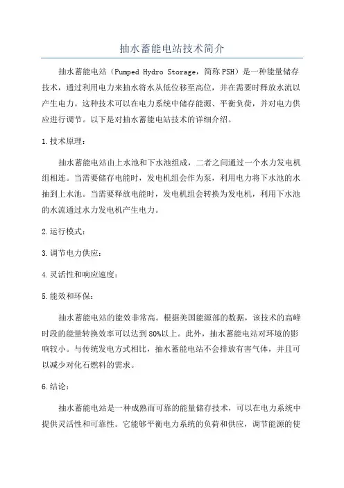 抽水蓄能电站技术简介