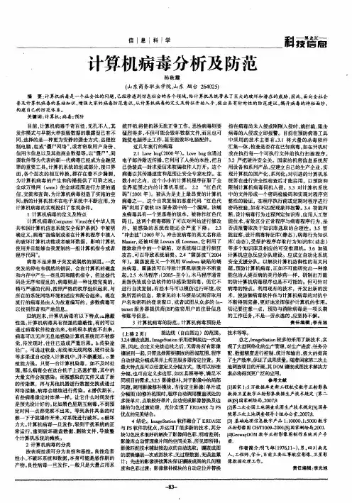 计算机病毒分析及防范