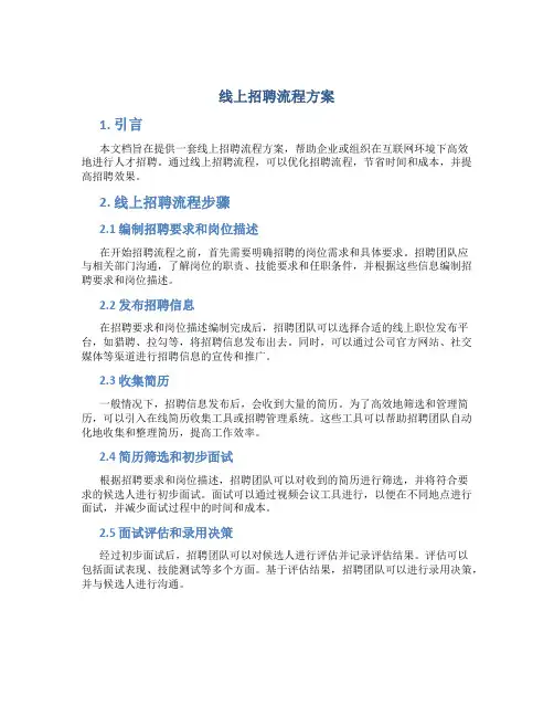 线上招聘流程方案