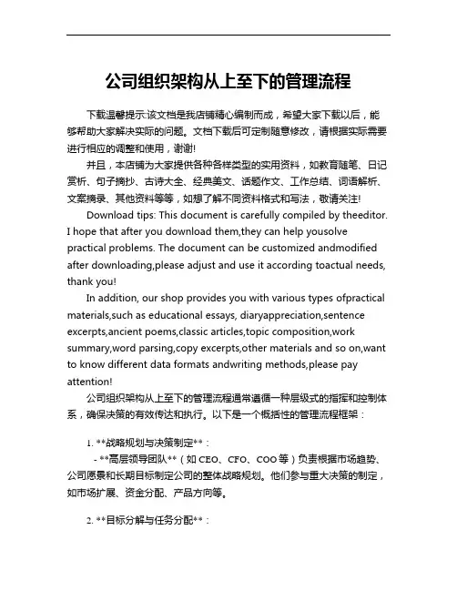 公司组织架构从上至下的管理流程
