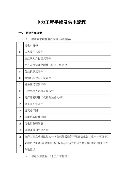 供电方案流程标准
