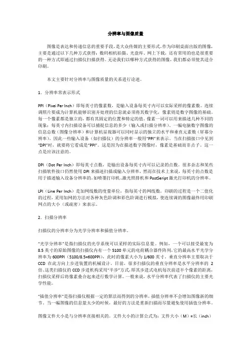 分辨率与图像质量介绍