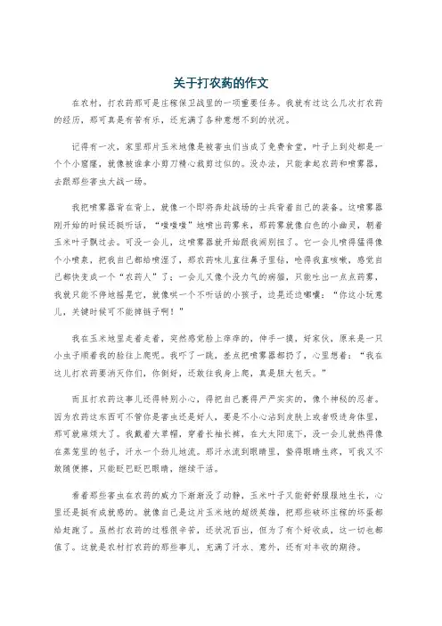 关于打农药的作文