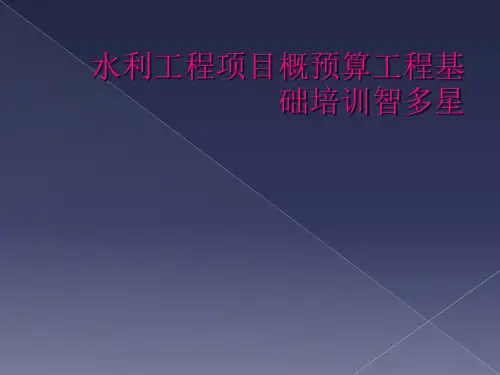 水利工程项目概预算工程基础培训智多星