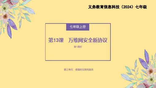《万维网安全新协议》课件 2024—2025学年人教版新教材初中信息技术七年级全一册