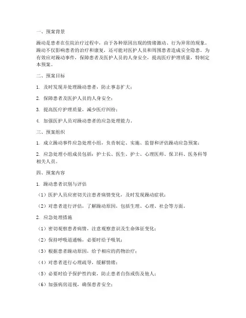 躁动__应急预案