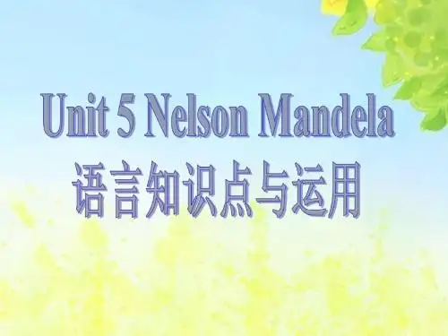 人教新课标高中英语必修一Unit 5 Nelson Mandela—a modern hero知识点课件(共18张)