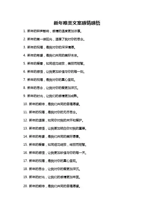 新年唯美文案感情感悟