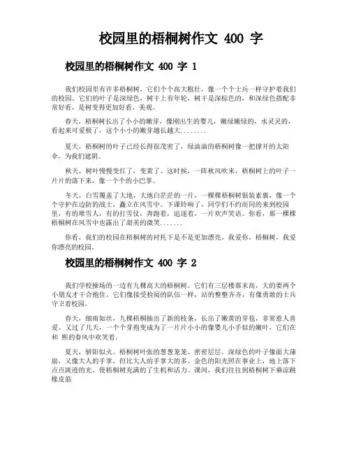 校园里的梧桐树作文400字