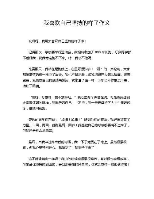 我喜欢自己坚持的样子作文