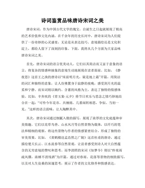 诗词鉴赏品味唐诗宋词之美
