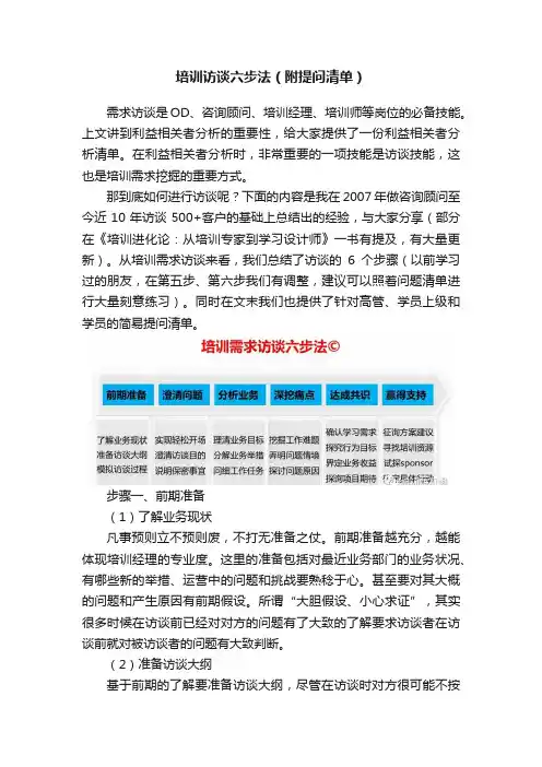 培训访谈六步法（附提问清单）
