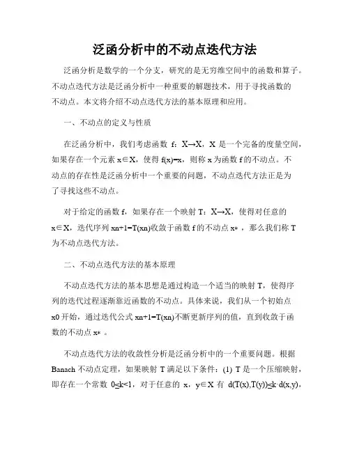 泛函分析中的不动点迭代方法