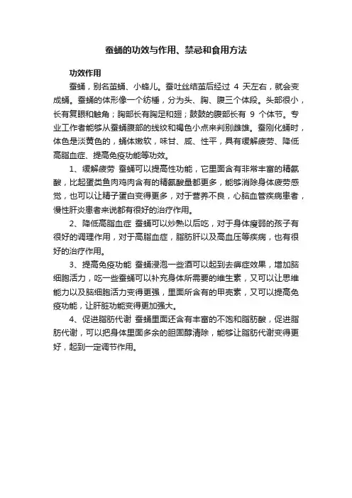 蚕蛹的功效与作用、禁忌和食用方法