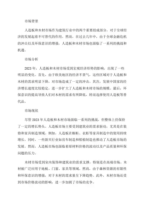 2024年人造板和木材市场分析和展望
