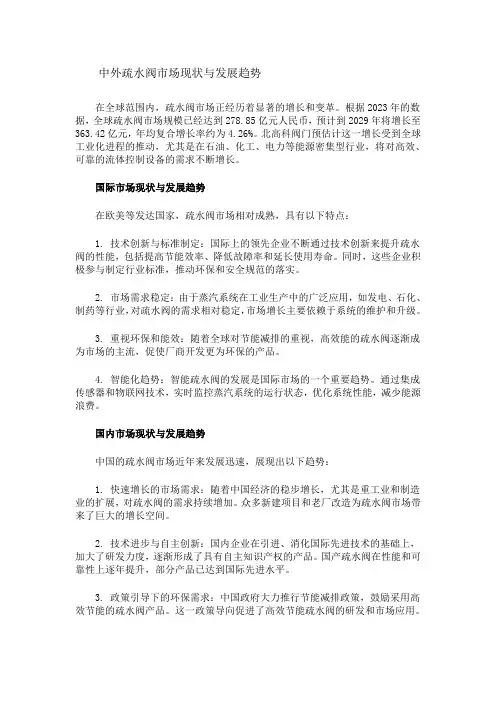 中外疏水阀市场现状与发展趋势