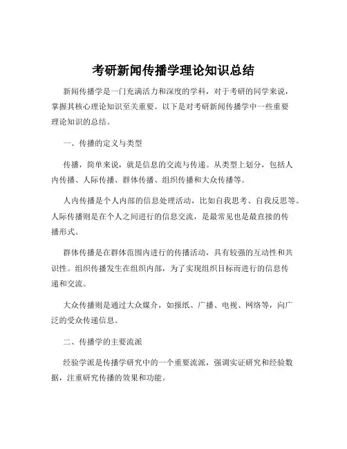 考研新闻传播学理论知识总结