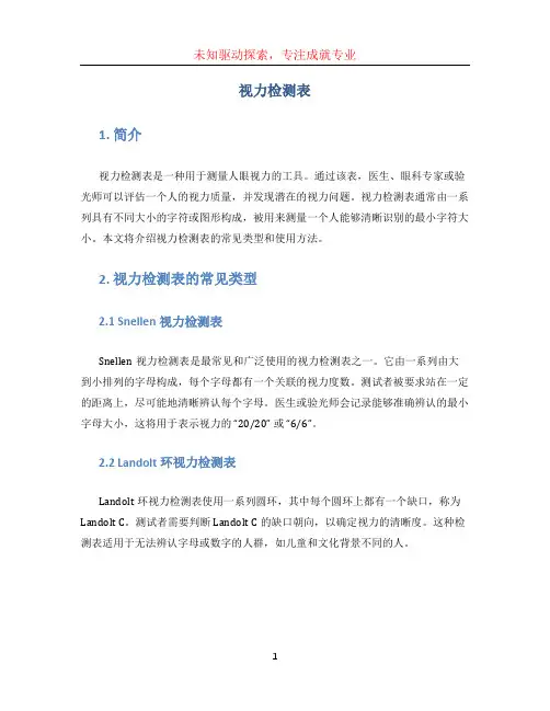 视力检测表