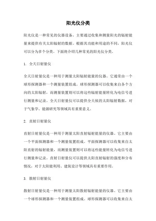 阳光仪分类
