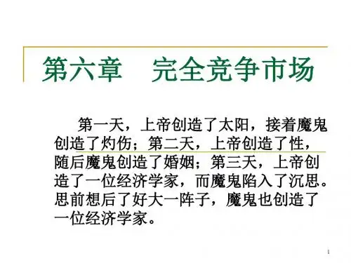 微观经济学-第6章 完全竞争市场