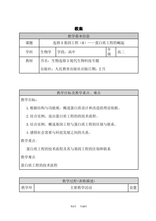 人教版高中生物选择性必修第3册 基因工程 基因工程(6) 
