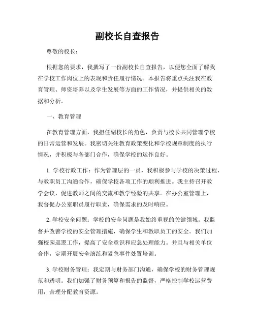 副校长自查报告