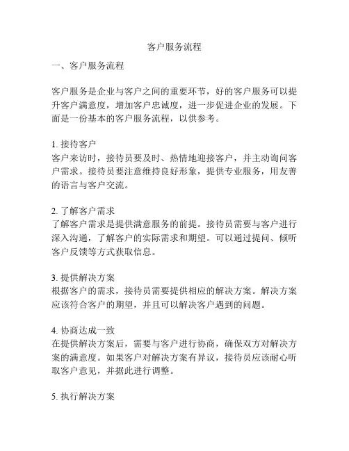 客户服务流程