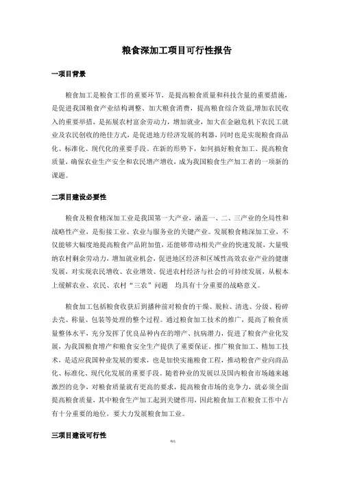 粮食加工可行性报告