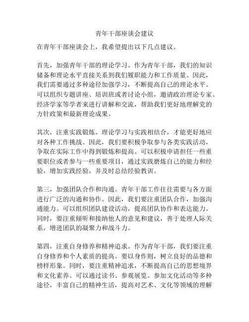 青年干部座谈会建议