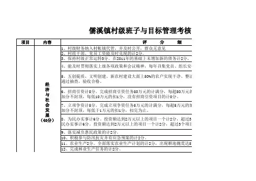 村级班子考核表