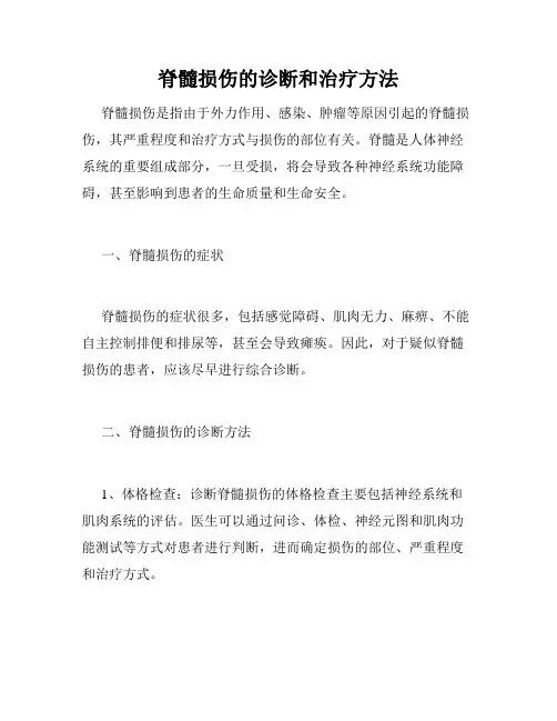 脊髓损伤的诊断和治疗方法