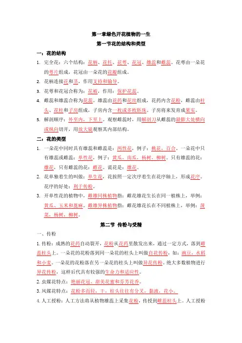 八年级上册生物全部知识点汇总