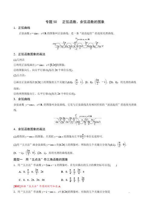 专题50 高中数学正弦函数、余弦函数的图象(解析版)