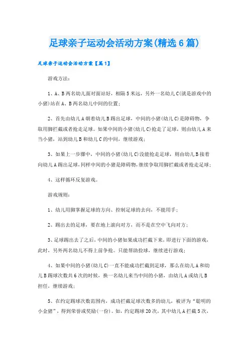 足球亲子运动会活动方案(精选6篇).doc