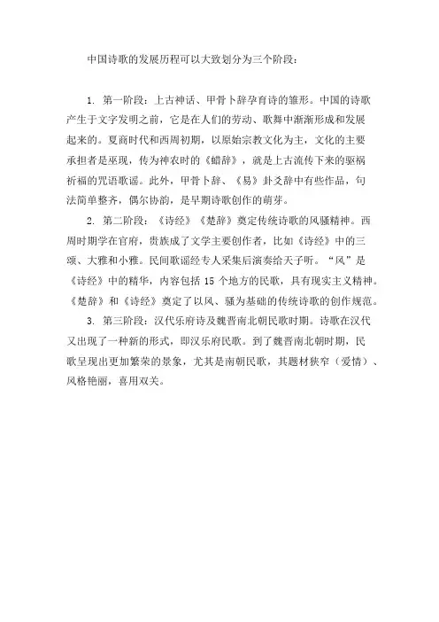 中国诗发展史