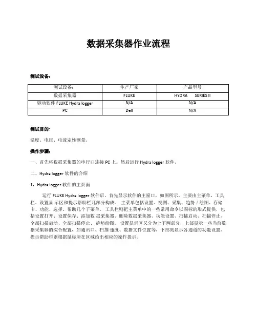 FLUKE 数据采集器操作